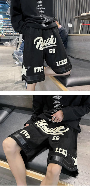 Number 66 Knee Length Shorts , - Streetwear Shorts - Slick Street