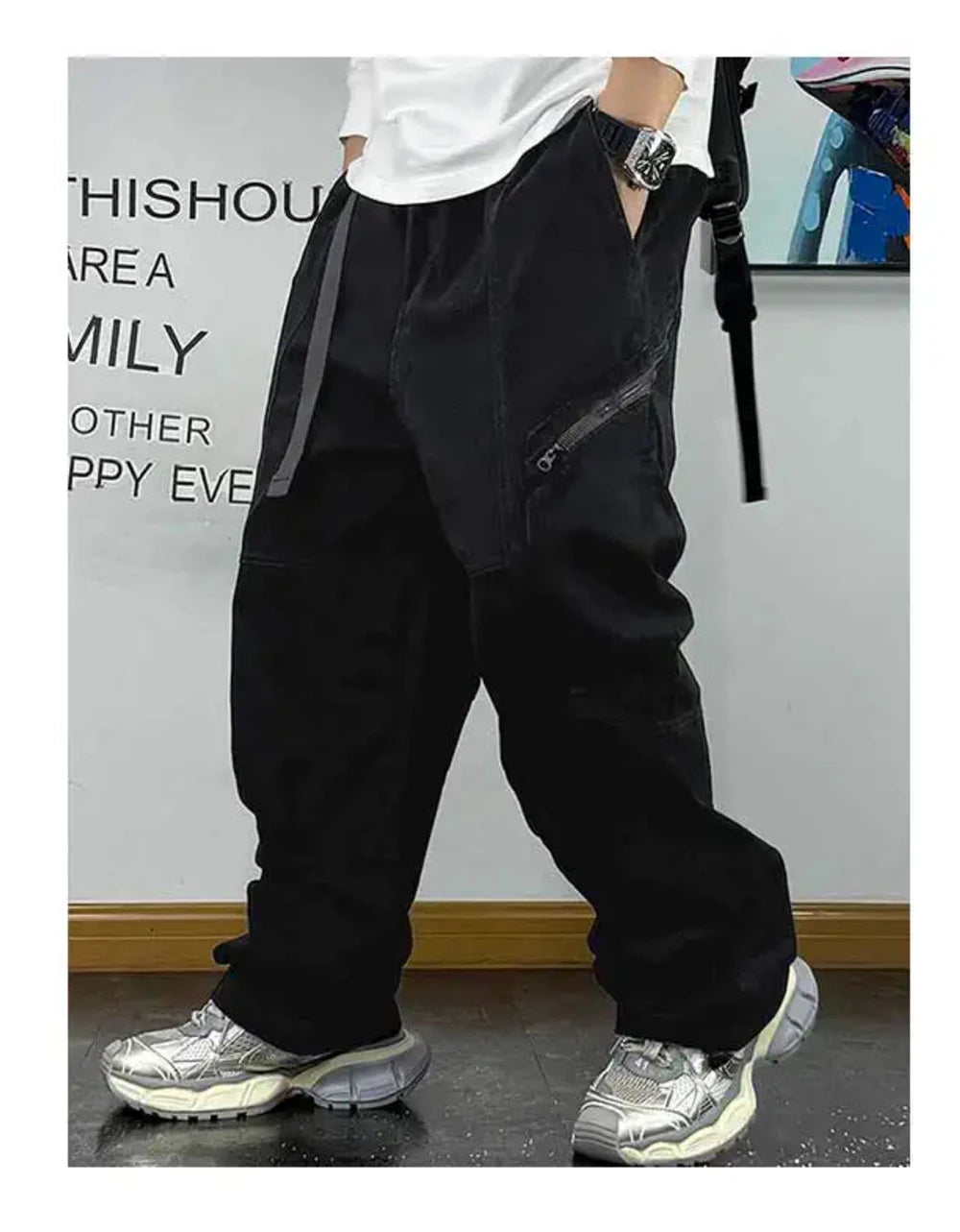 Multi-Pocket Cargo Baggy Pants , - Streetwear Pants - Slick Street