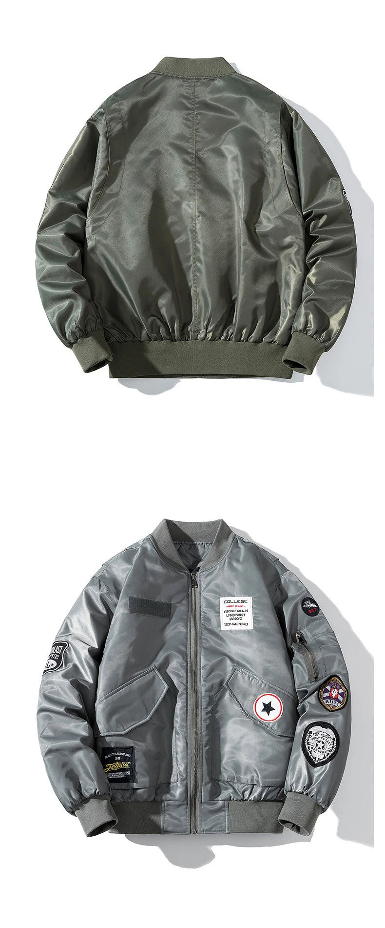 Retro Letter Embroidered Elastic Waist Jacket ,  - Streetwear Jacket - Slick Street