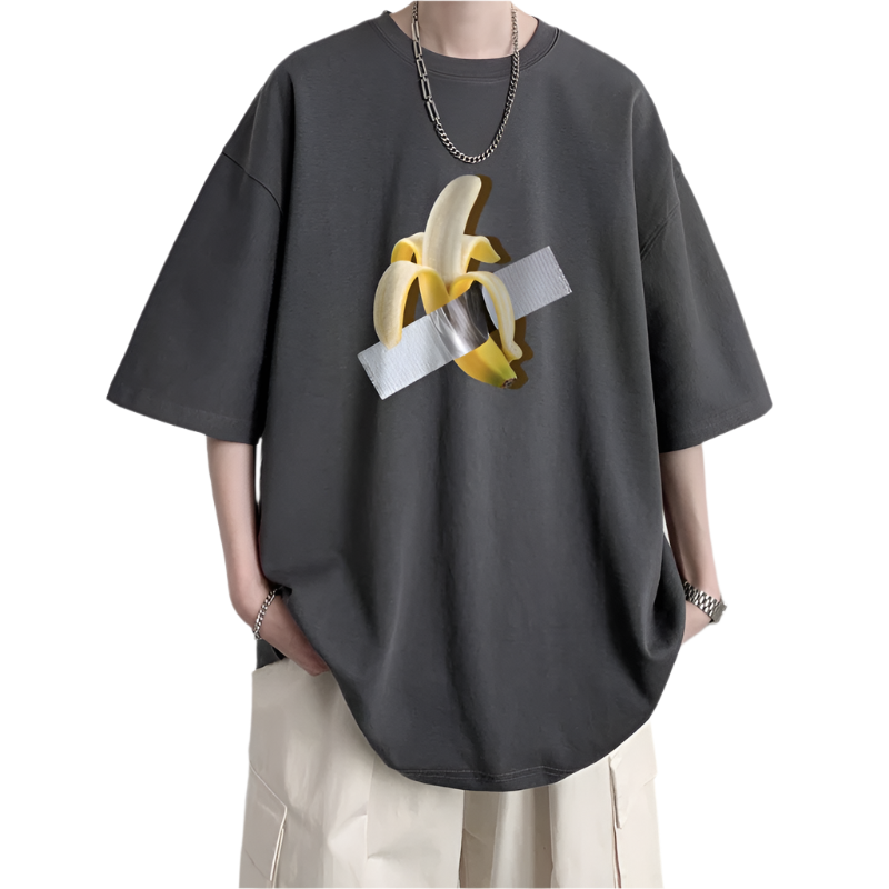 Sticky Peeling Banana Graphic T-Shirt , - Streetwear T-Shirt - Slick Street