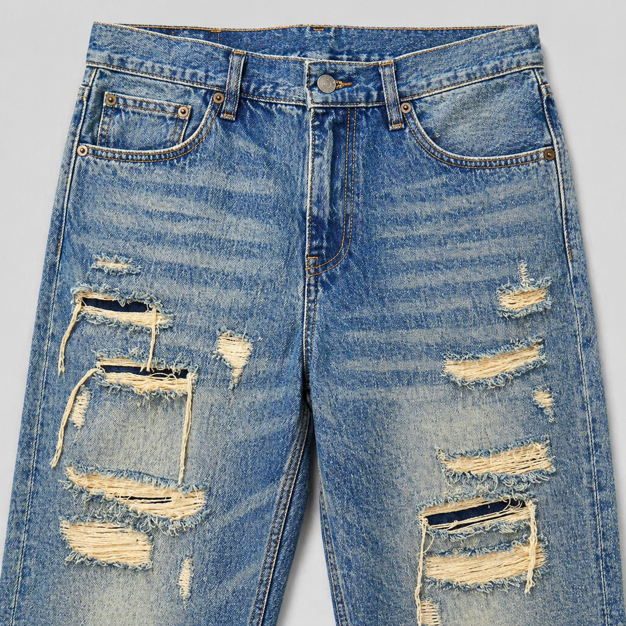 Indigo 26 Blue Distressed Jeans , - Streetwear Jeans - Slick Street