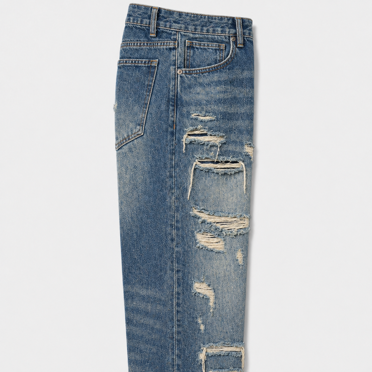 Indigo 26 Blue Distressed Jeans , - Streetwear Jeans - Slick Street