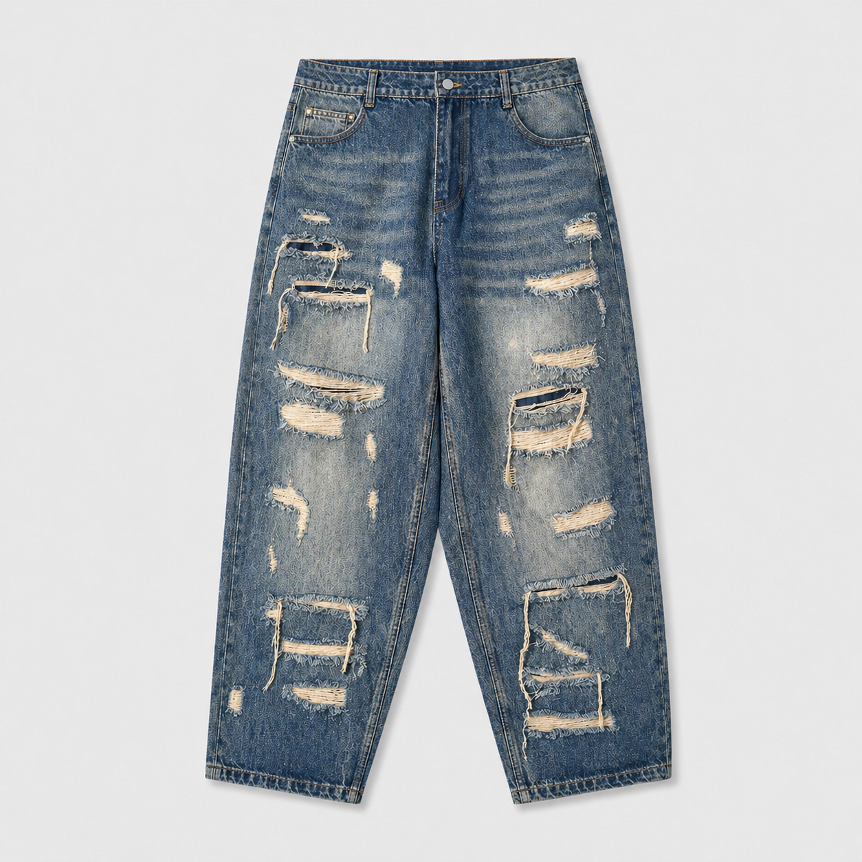 Indigo 26 Blue Distressed Jeans , - Streetwear Jeans - Slick Street