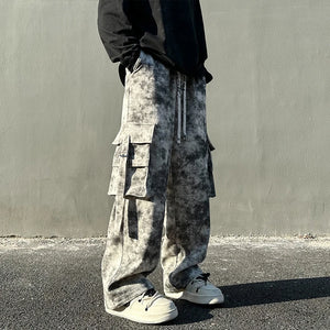 Tie Dye Large Size Pockets Pants , - Streetwear Pants - Slick Street