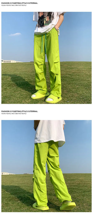 Solid Color Oversized Cargo Pants ,  - Streetwear Pants - Slick Street