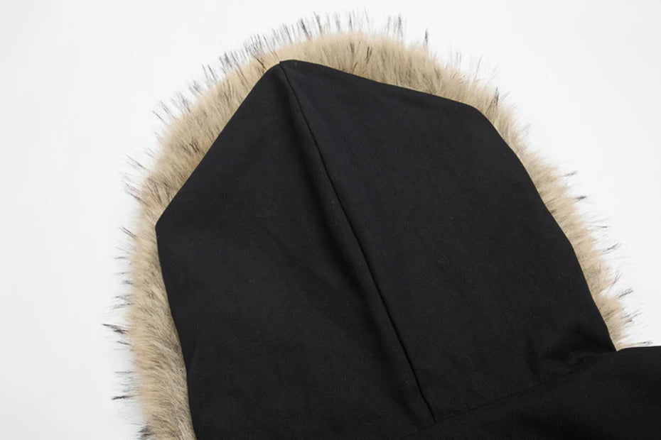 Fur Collar Parka Fleece Jacket , - Streetwear Jacket - Slick Street