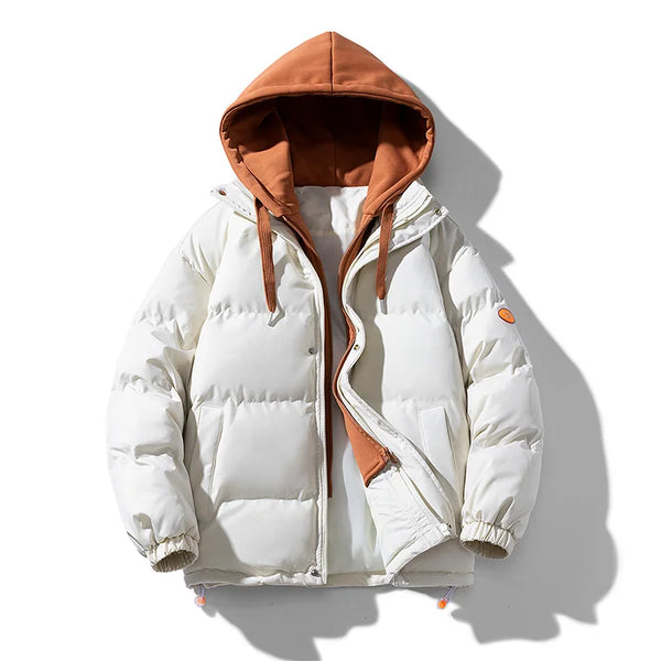 Two Tone Elegant Padded Jacket White, XXS - Streetwear Jacket - Slick Street