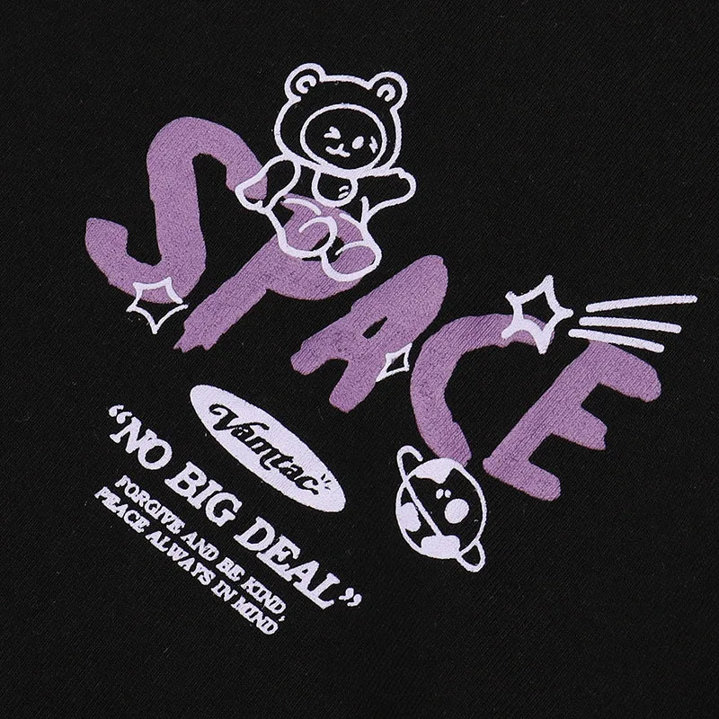 Space Rings  Happy Bear Anime T-Shirt ,  - Streetwear T-Shirt - Slick Street