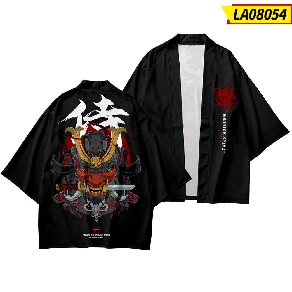 Demon Samurai Warrior With Knife T-Shirt Black, XXS - Streetwear T-Shirt - Slick Street
