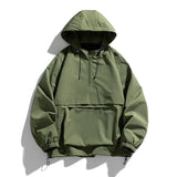 Windbreaker Half Zipper Hiking  Jacket Army Green, XS - Streetwear Jacket - Slick Street