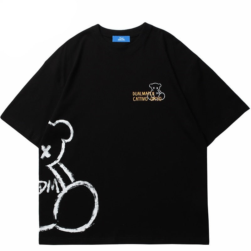 DM CATTIVO ORSO X-Eyed Bear T-Shirt , - Streetwear T-Shirts - Slick Street