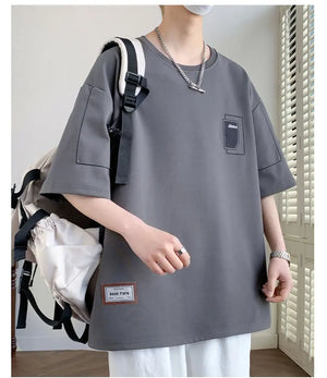 Plain Color Short Sleeved T-Shirt , - Streetwear T-Shirts - Slick Street