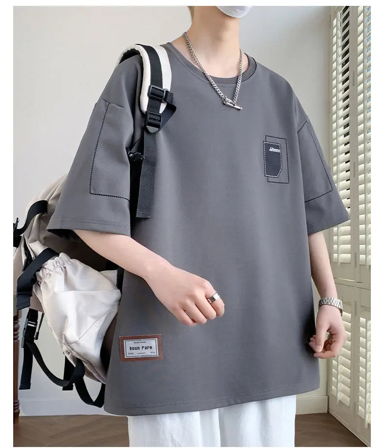 Plain Color Short Sleeved T-Shirt , - Streetwear T-Shirts - Slick Street