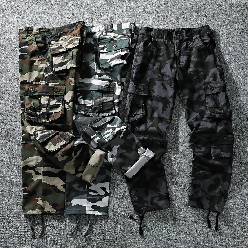 CA26 Tactical Camo Cargo Pants , - Streetwear Pants - Slick Street