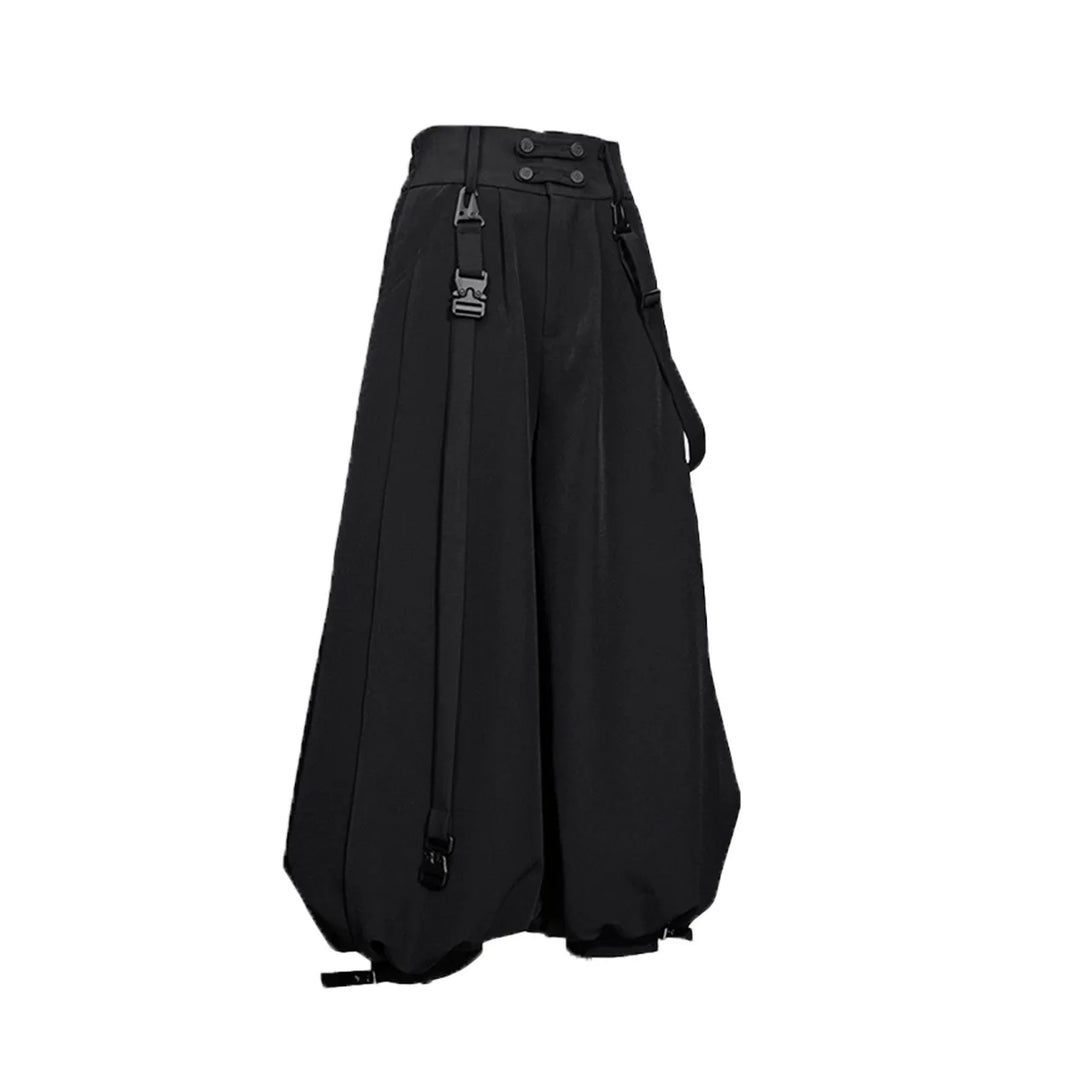 Black Tapered Loose-Fit Wide Leg Pants ,  - Streetwear Pants - Slick Street