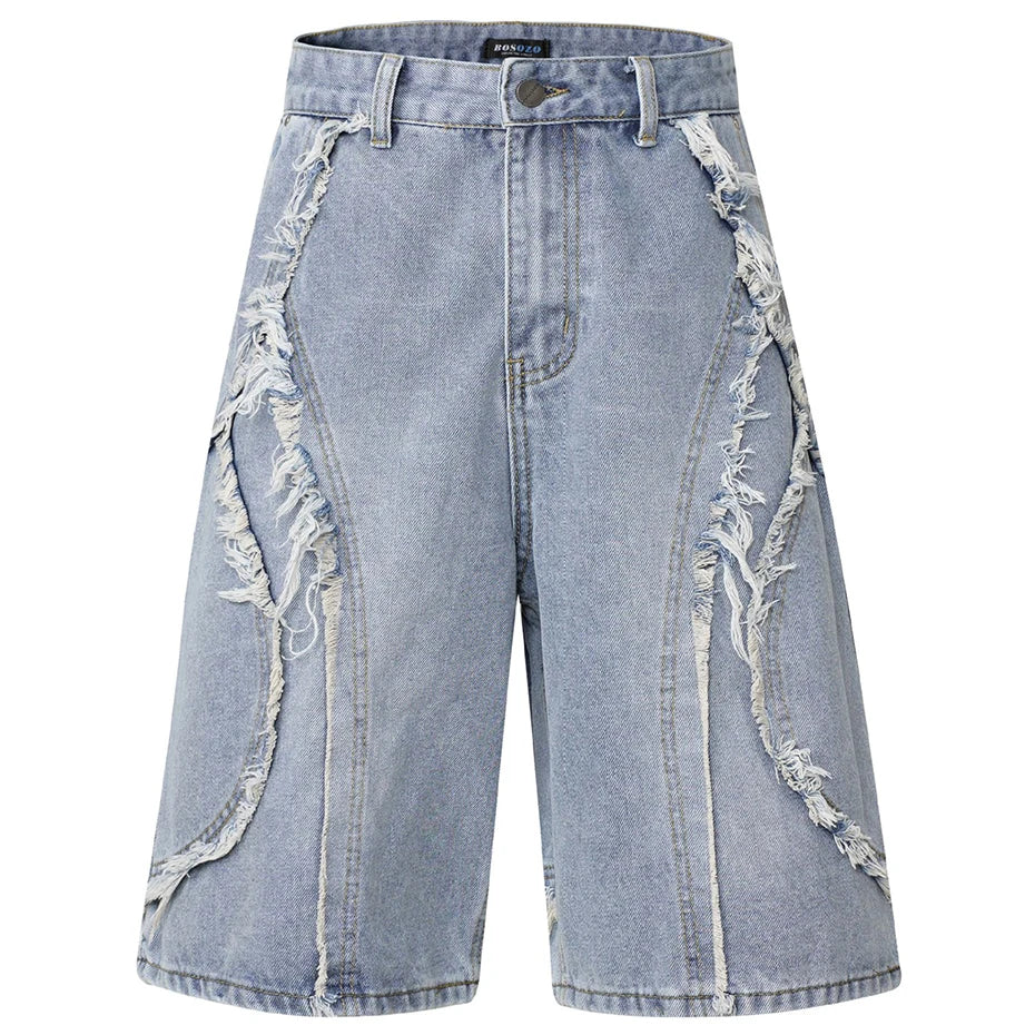 Vintage Loose Distressed Denim Shorts