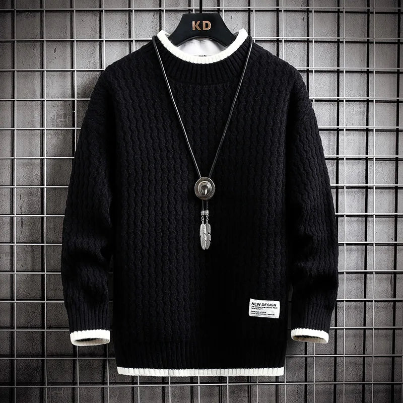 Classic Knitted Sweatshirt Black, XXS - Streetwear Sweatshirts - Slick Street