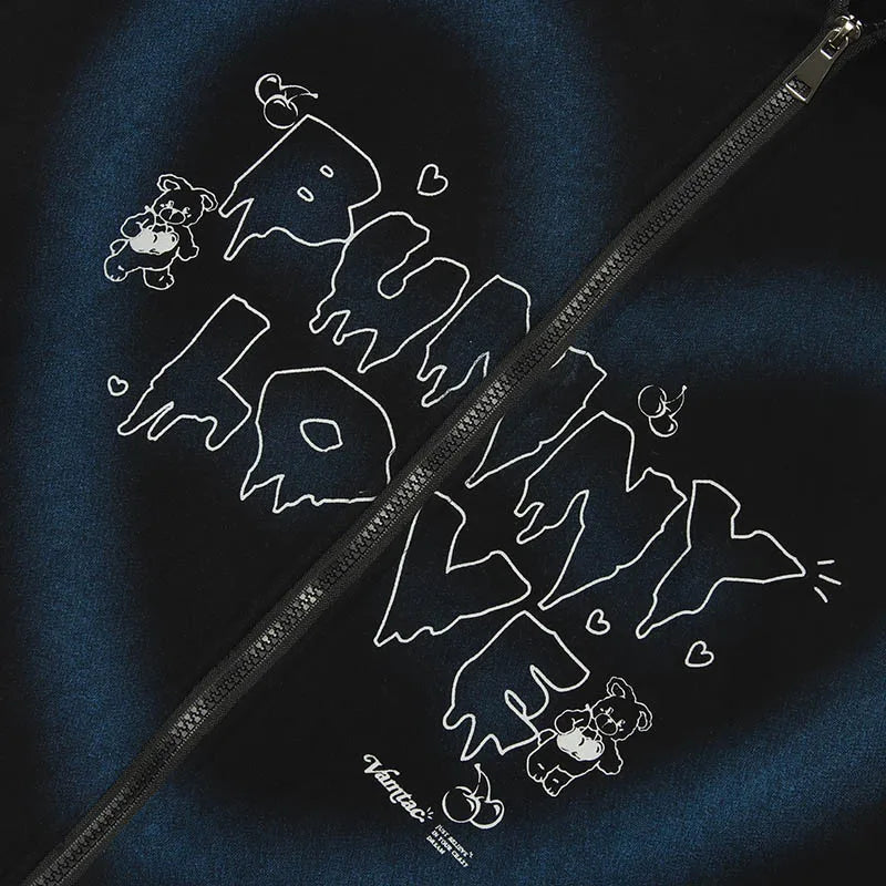 Bunny Lover Graffiti Heart Shape Hoodie ,  - Streetwear Hoodie - Slick Street