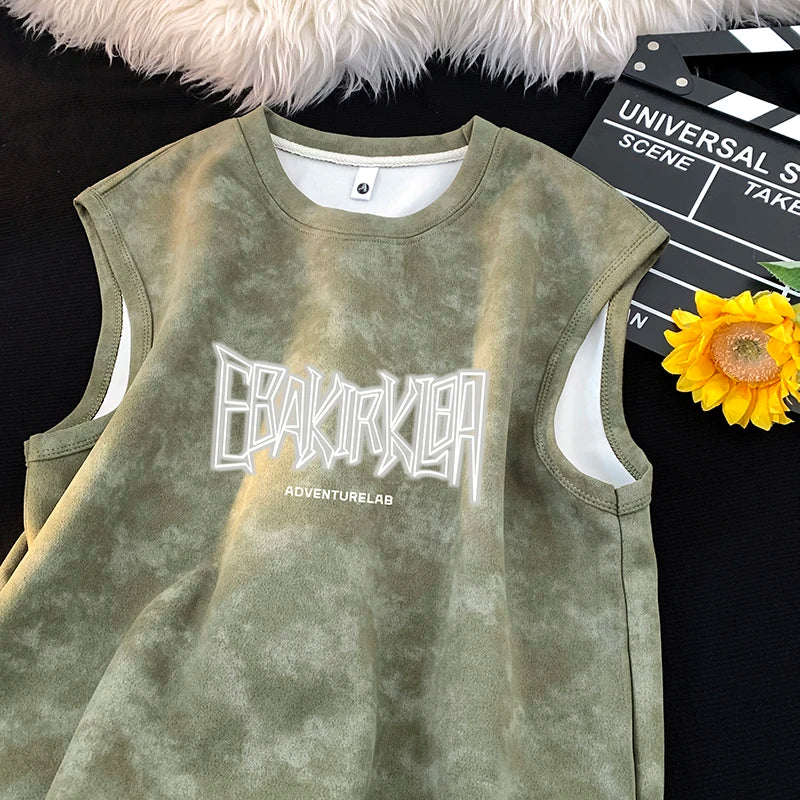 EBAK Tie-dye Sleeveless T-Shirt Green, XS - Streetwear T-Shirts - Slick Street