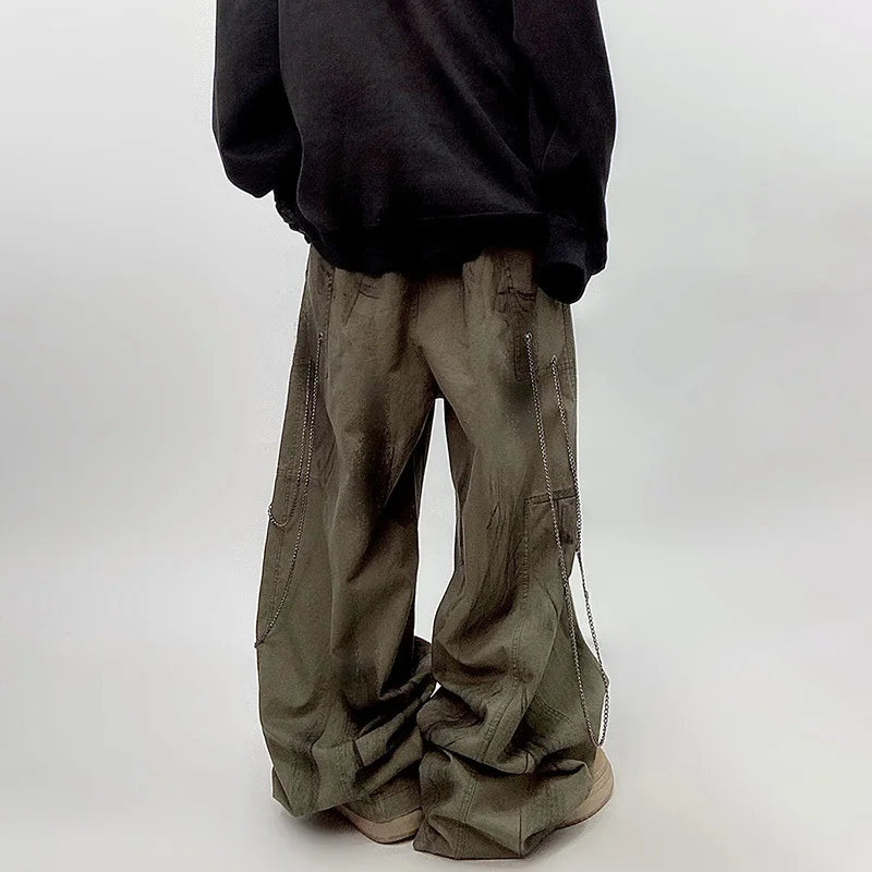 Green Color Full Length Baggy Pant , - Streetwear Pants - Slick Street