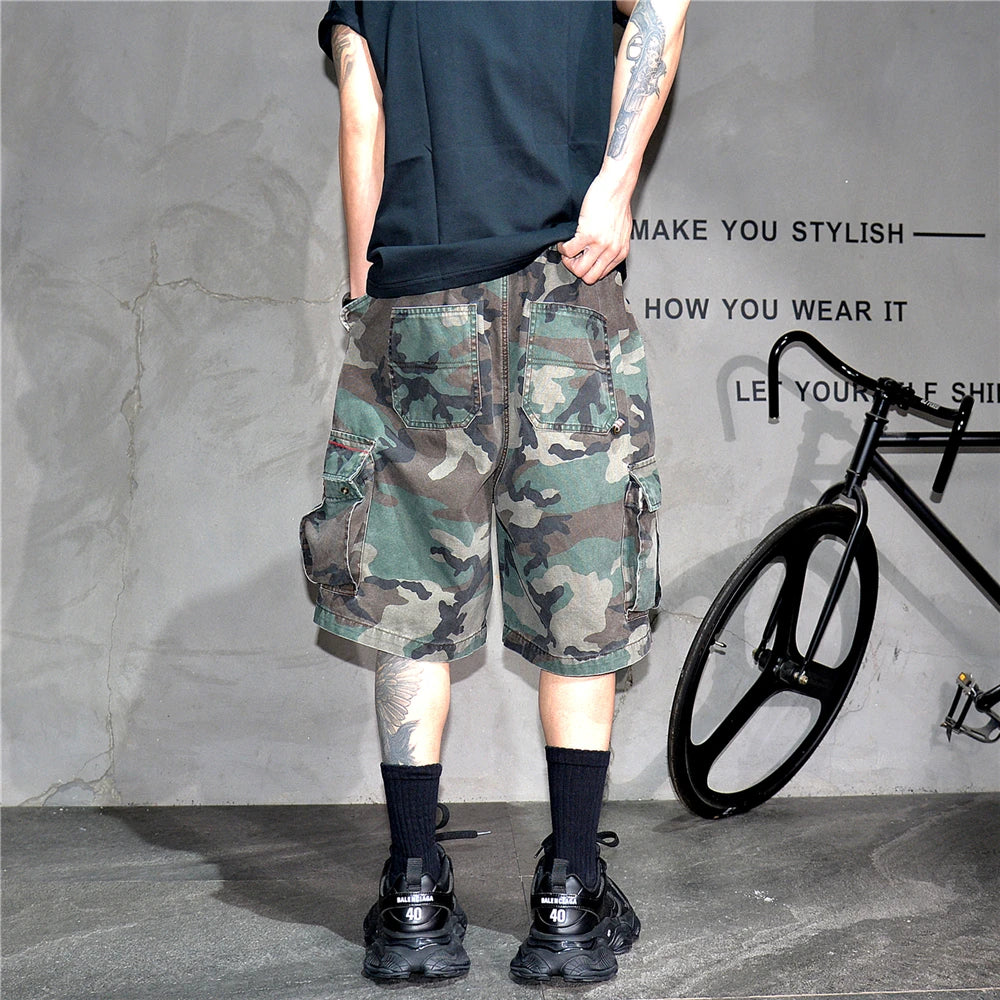 Tactical Camouflage Knee Length Shorts , - Streetwear Shorts - Slick Street