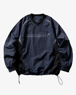 AIMATARGET Color Block Long Sleeve Over Jacket Blue, M - Streetwear Jacket - Slick Street