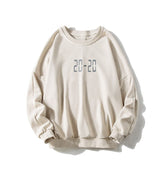 20-20 Number Plain Pullover Sweatshirt Beige, M - Streetwear Sweatshirts - Slick Street