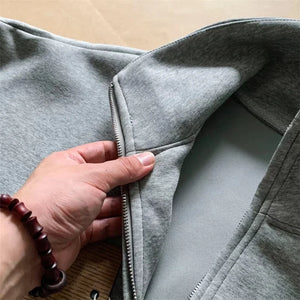 Half Zipper With Stand Collar Sweater , - Streetwear Sweater - Slick Street