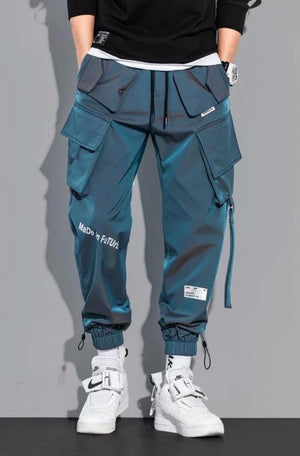 Made in Future Multi Pocket Cargo Pants Blue, XS - Streetwear Pants - Slick Street