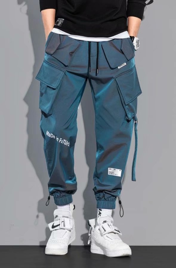 Made in Future Multi Pocket Cargo Pants Blue, XS - Streetwear Pants - Slick Street