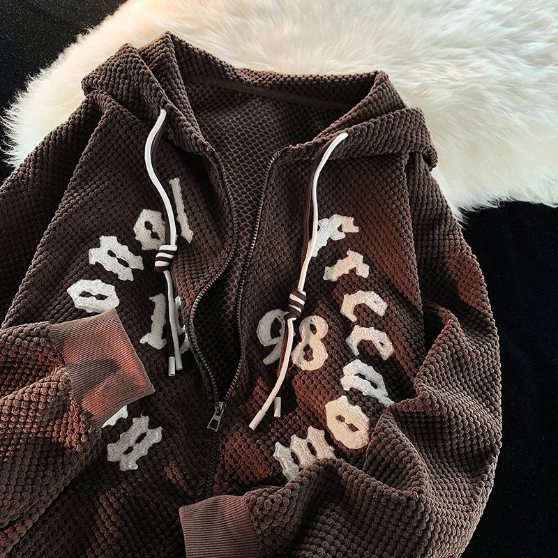 National Freedom 1998 Zipper Hoodie Camel, XXS - Streetwear Hoodie - Slick Street