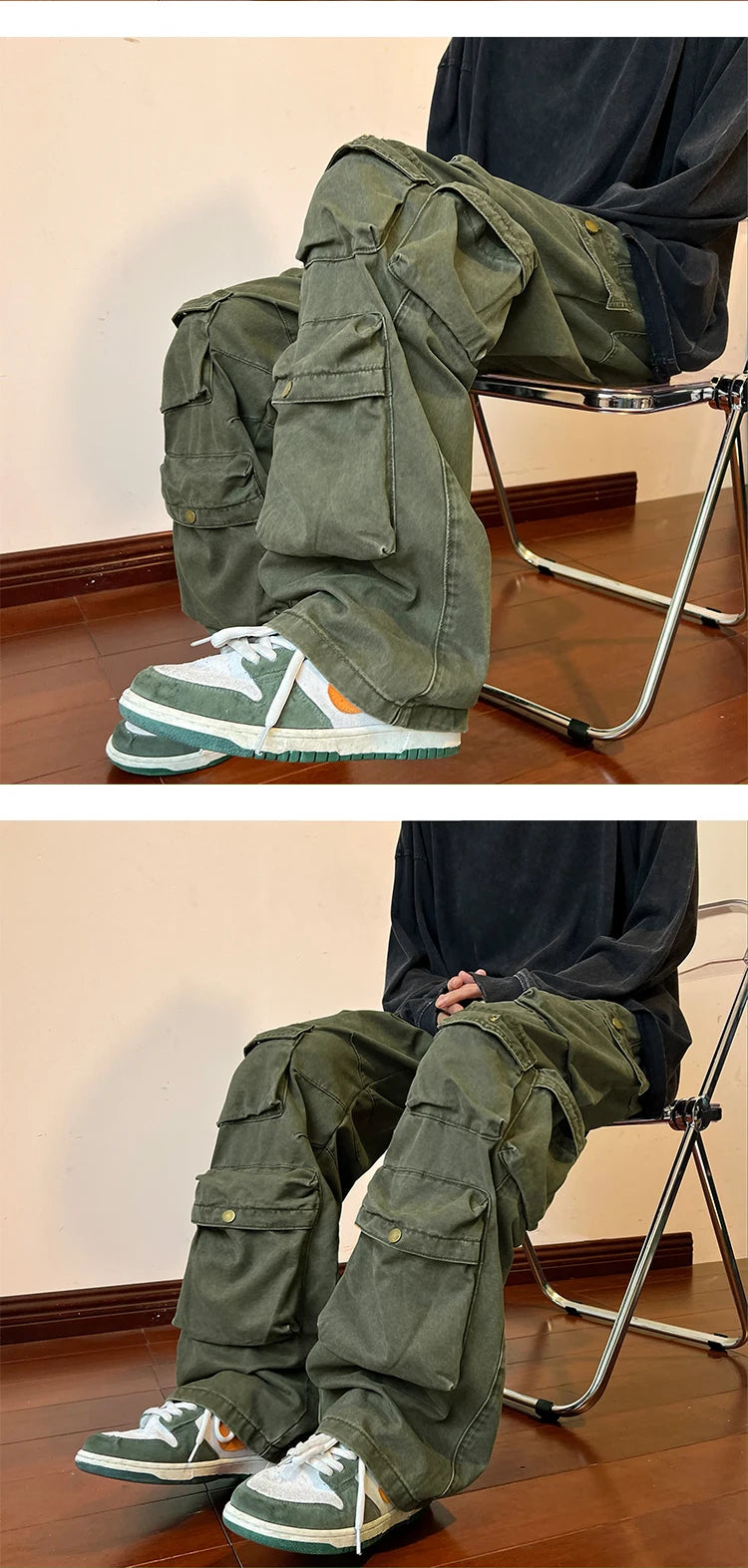 Baggy Style Multi-pockets Tooling Pants ,  - Streetwear Pants - Slick Street