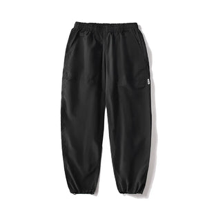 Straight Cut Nylon Loose Joggers Black, XS - Streetwear Pants - Slick Street