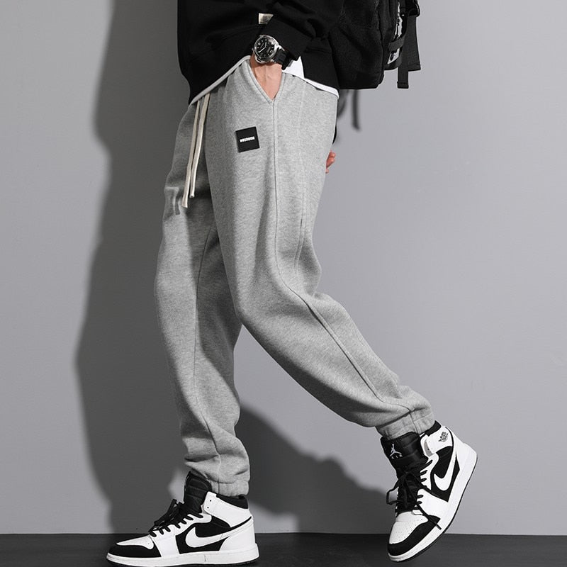 Plain Cotton Cuffed Ankle Joggers XS, Gray - Streetwear Pants - Slick Street