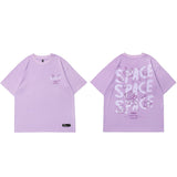 VANTAC Bear Space Rings Design T-Shirt Purple, M - Streetwear T-Shirts - Slick Street