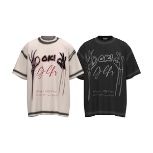 Black Lining Skeleton Hands Graphic T-Shirt ,  - Streetwear T-Shirt - Slick Street