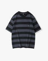 Saturday Striped Cotton T-Shirt Blue, XS - Streetwear T-Shirts - Slick Street