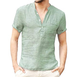 Linen Patch Pocket With Short-Sleeved T-shirt green, S 50-60 KG - Streetwear T-Shirts - Slick Street