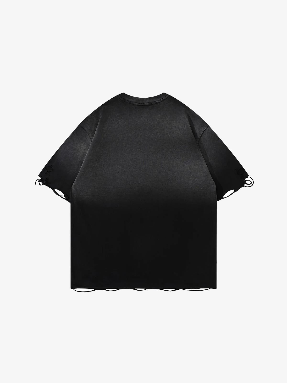 Tie-Die Metal Star Ripped T-Shirt , - Streetwear T-Shirt - Slick Street