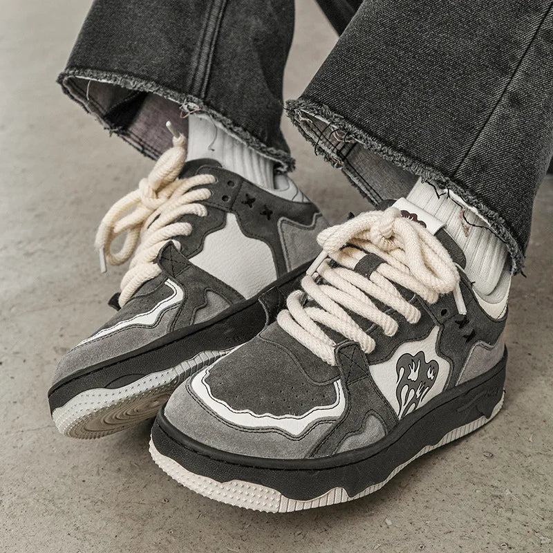 Smokey Gray Flame Shoes ,  - Streetwear Footwear - Slick Street