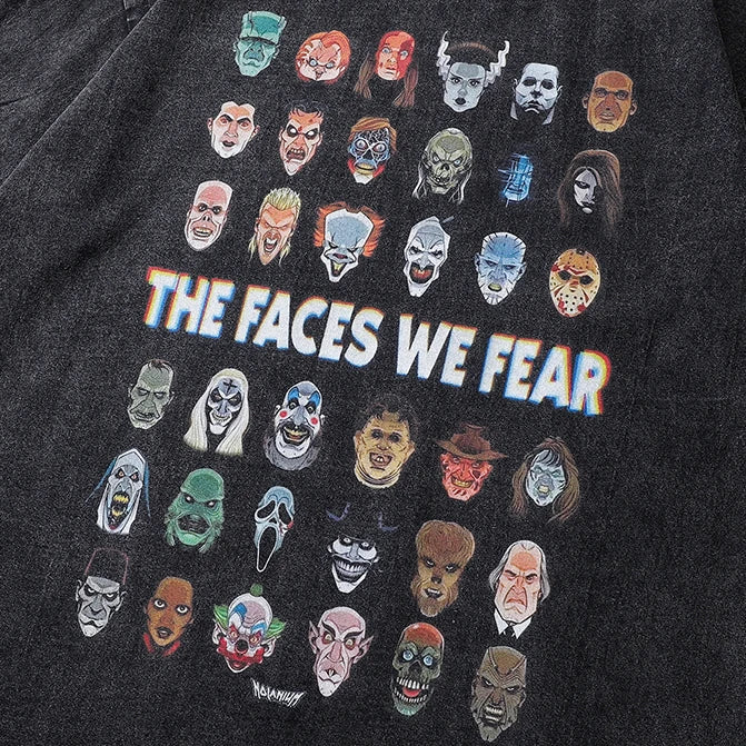 The Faces We Fear Dusty Color O-Neck T-Shirt , - Streetwear T-Shirts - Slick Street