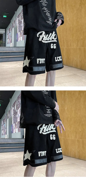 Number 66 Knee Length Shorts , - Streetwear Shorts - Slick Street