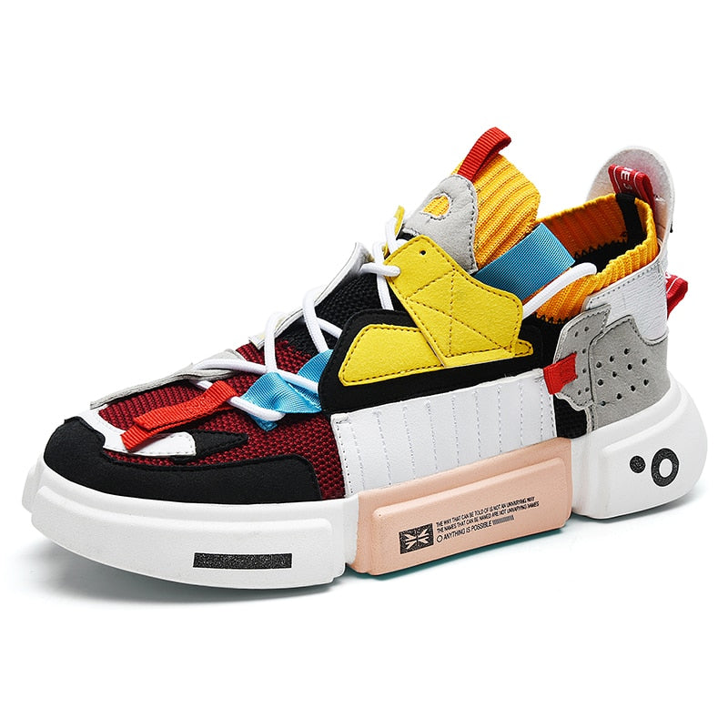 A3 Retro Sneakers Red Yellow, 4 - Streetwear Shoes - Slick Street