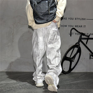 Distressed Dirty White Baggy Pants , - Streetwear Pants - Slick Street