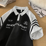 RADIANT-UR Contrast Color Polo T-Shirt Black, XS - Streetwear T-Shirts - Slick Street