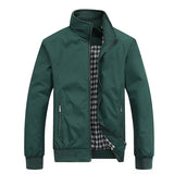 Plain Color Checkered Style Jacket Green, M - Streetwear Jacket - Slick Street