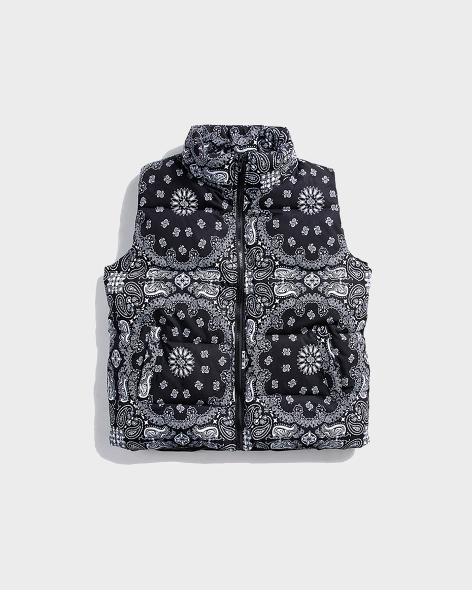 Paisley Padded Gilet , - Streetwear Vest - Slick Street