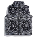 Paisley Padded Gilet black, XS - Streetwear Vest - Slick Street