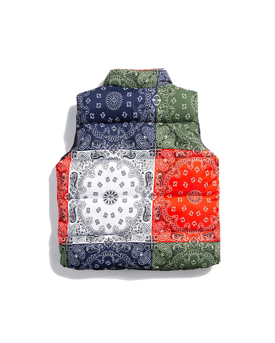 Paisley Padded Gilet , - Streetwear Vest - Slick Street