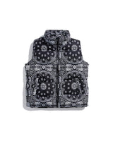 Paisley Padded Gilet black, XS - Streetwear Vest - Slick Street
